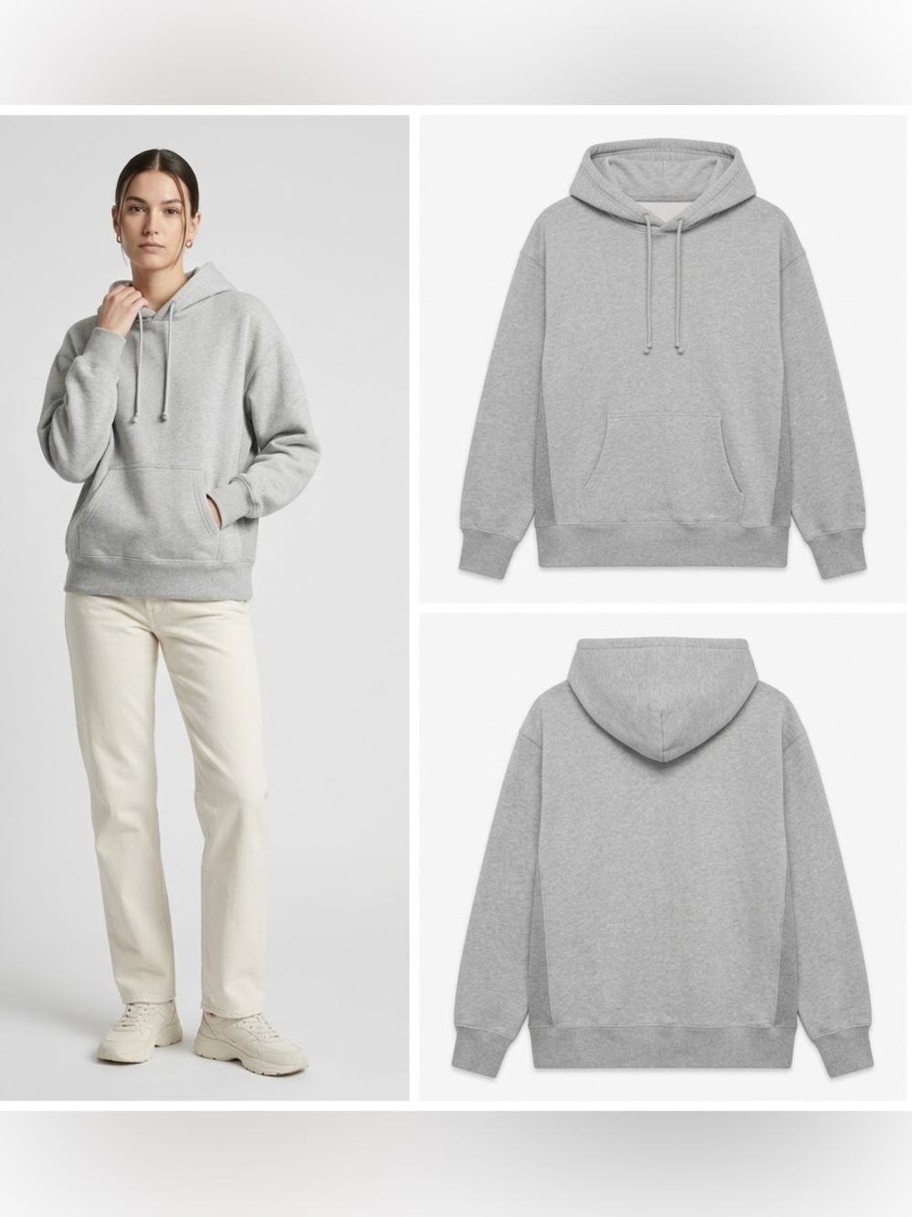 Aritzia Tna Cozy Fleece Boyfriend Hoodie Heather Gray XS Pullover Oversized